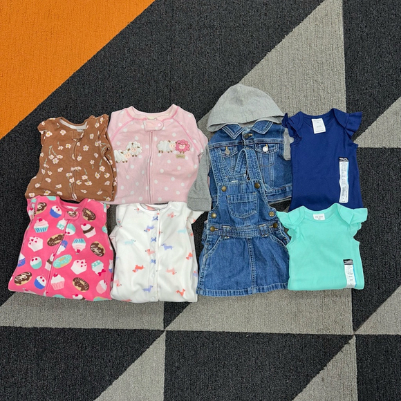 Lot of 8 assorted baby girl 6 month bundle some NWT - Picture 1 of 11